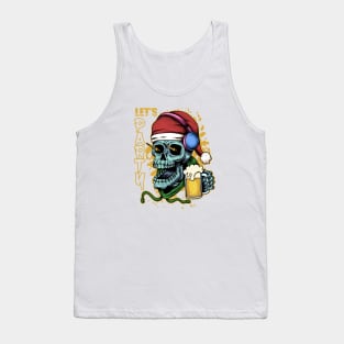 Skull Christmas Beer Party Tank Top